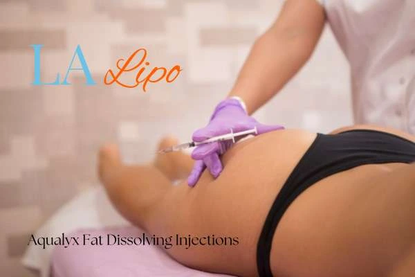 Woman having fat dissolving injections Weston Super Mare on thighs