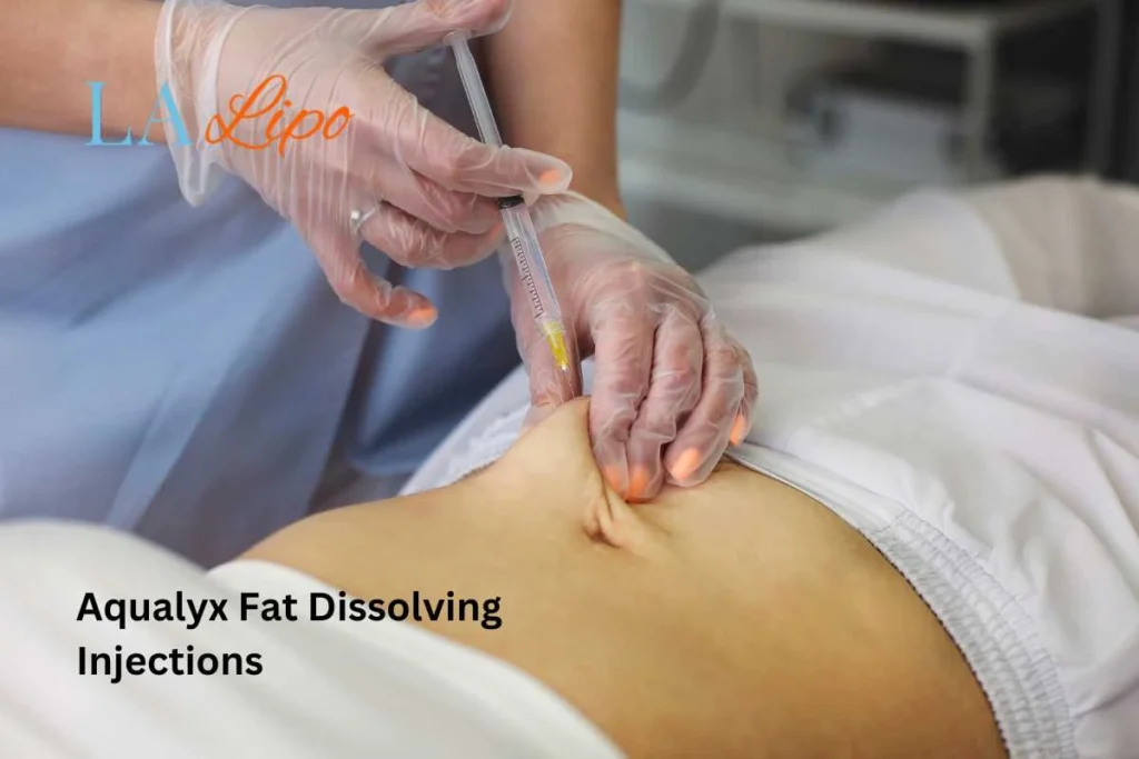 woman having fat dissolving injections Weston Super Mare in the stomach