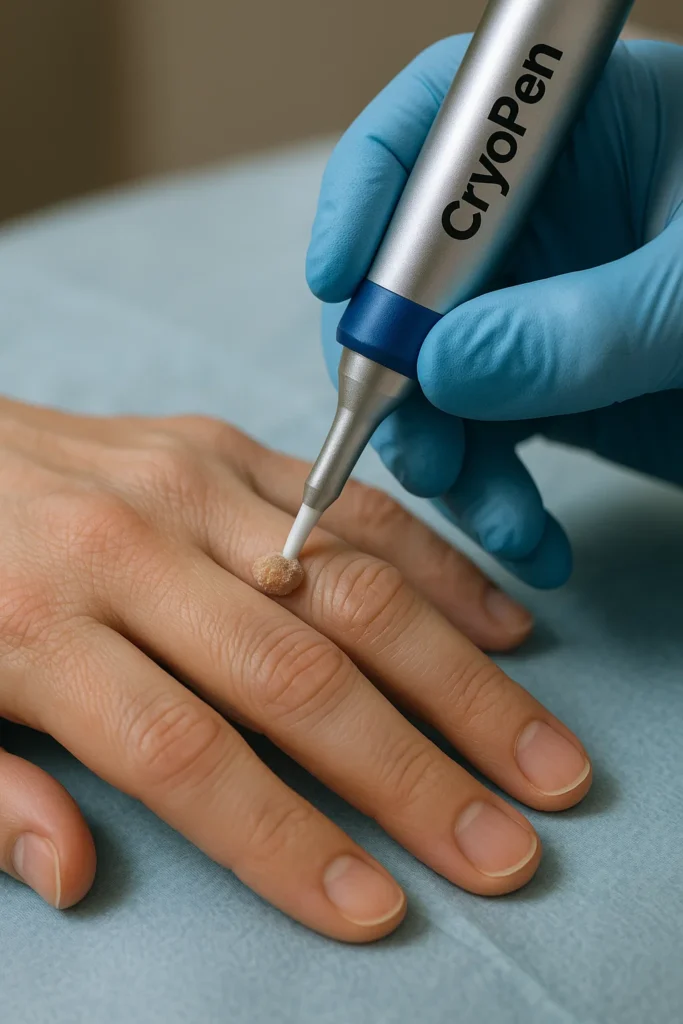 example of cryopen wart removal Weston Super Mare treatment on a persons finger