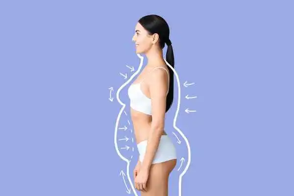 image of woman experiencing fat reduction treatment Weston Super Mare