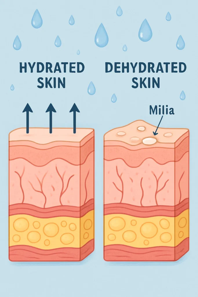 The importance of hydration and milia production Weston Super Mare