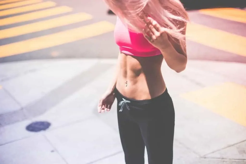 Woman with toned stomach after LA-EMS Body Sculpting Treatment Weston Super Mare 